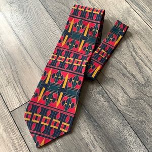 Vintage Wide Oscar De La Renta Abstract Art Bold Power Tie